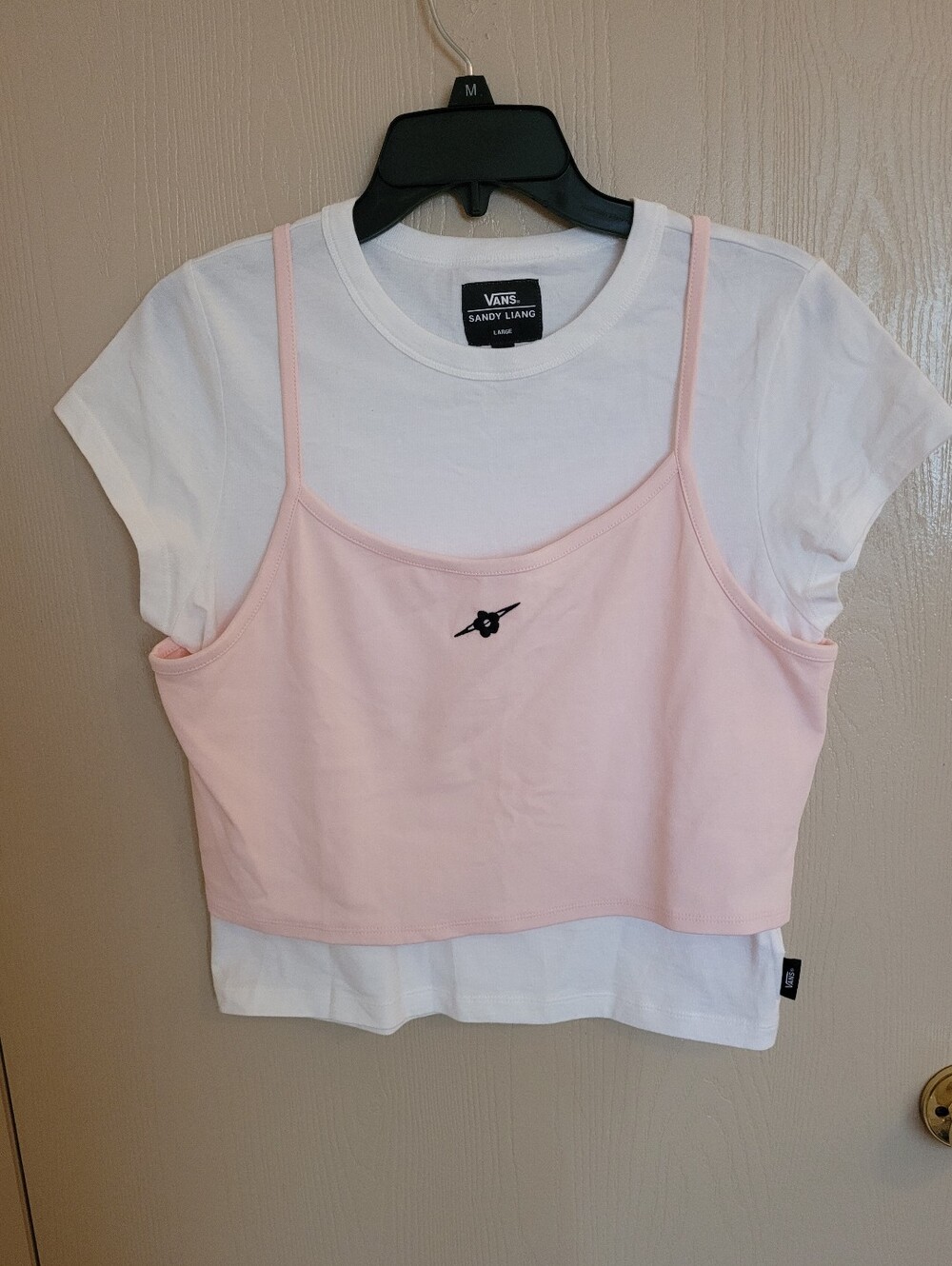 Vans × Sandy Liang Cropped Layered Top Streetwear Style Womens Size L NWOT